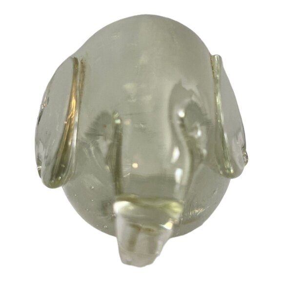 Clear Art Glass Elephant Figurine Paperweight With Bubbles Handmade 2.5x3.5" - Picture 4 of 6